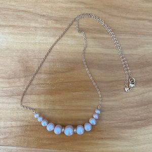 REAL Pink pearl necklace with gold chain
